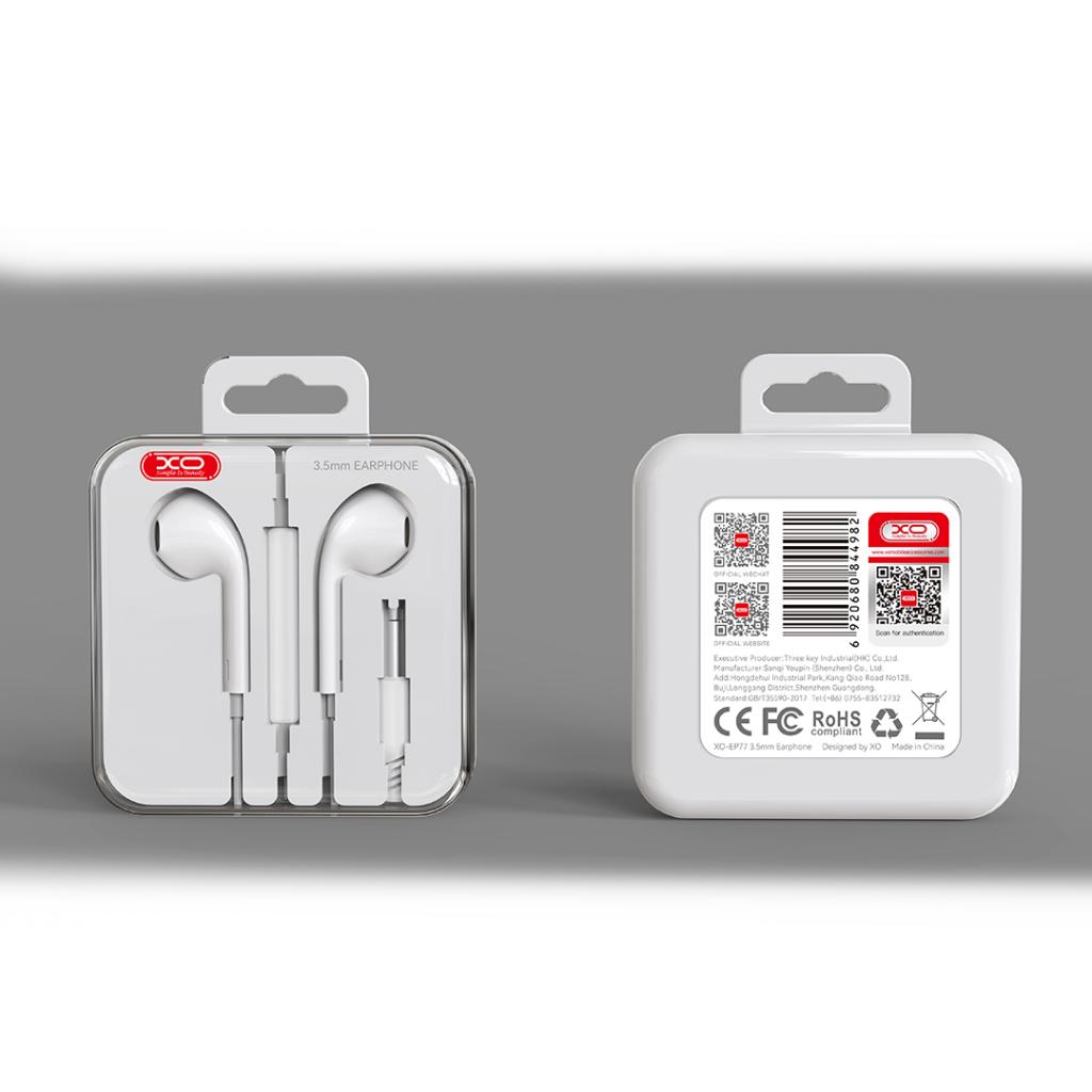 Handsfree 3.5mm XO Design EP77, Wit