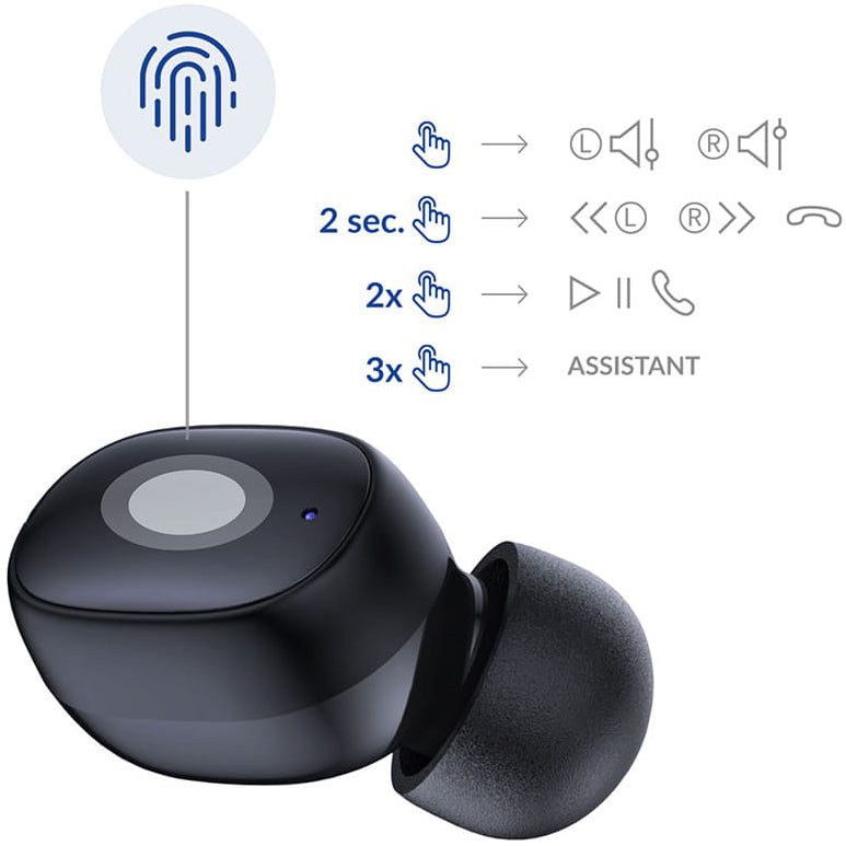 Handsfree Bluetooth 3MK FlowBuds, TWS, Zwart
