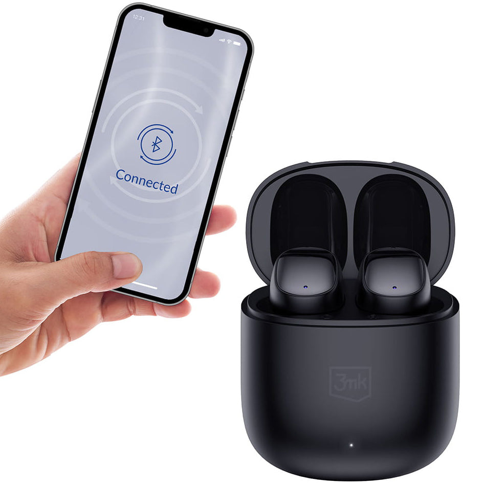 Handsfree Bluetooth 3MK FlowBuds, TWS, Zwart