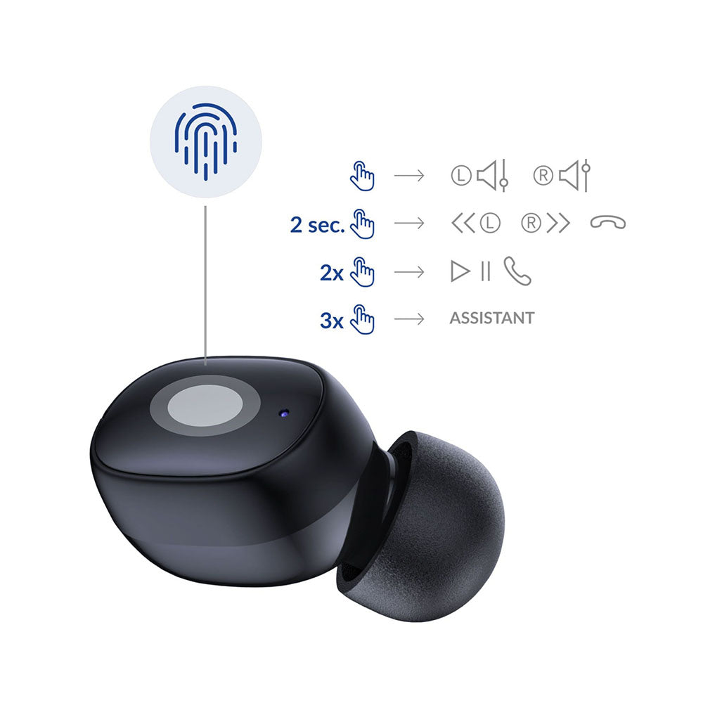 Handsfree Bluetooth 3MK FlowBuds, TWS, Zwart