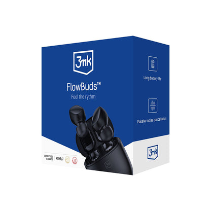 Handsfree Bluetooth 3MK FlowBuds, TWS, Zwart