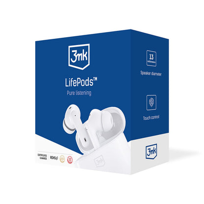 Handsfree Bluetooth 3MK LIFEPODS, TWS, ANC, Wit