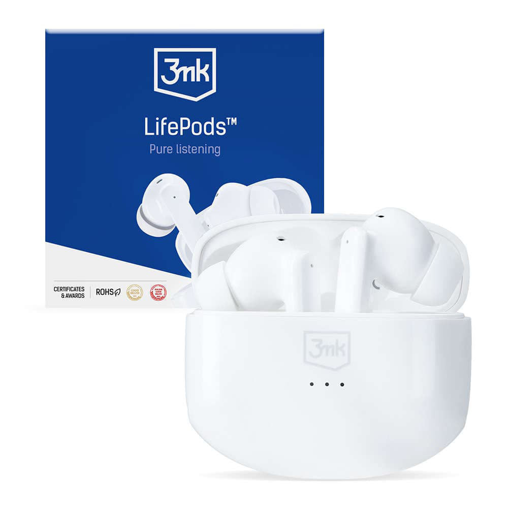 Handsfree Bluetooth 3MK LIFEPODS, TWS, ANC, Wit