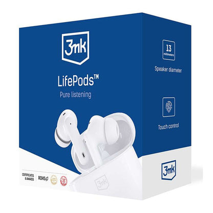 Handsfree Bluetooth 3MK LIFEPODS, TWS, ANC, Wit