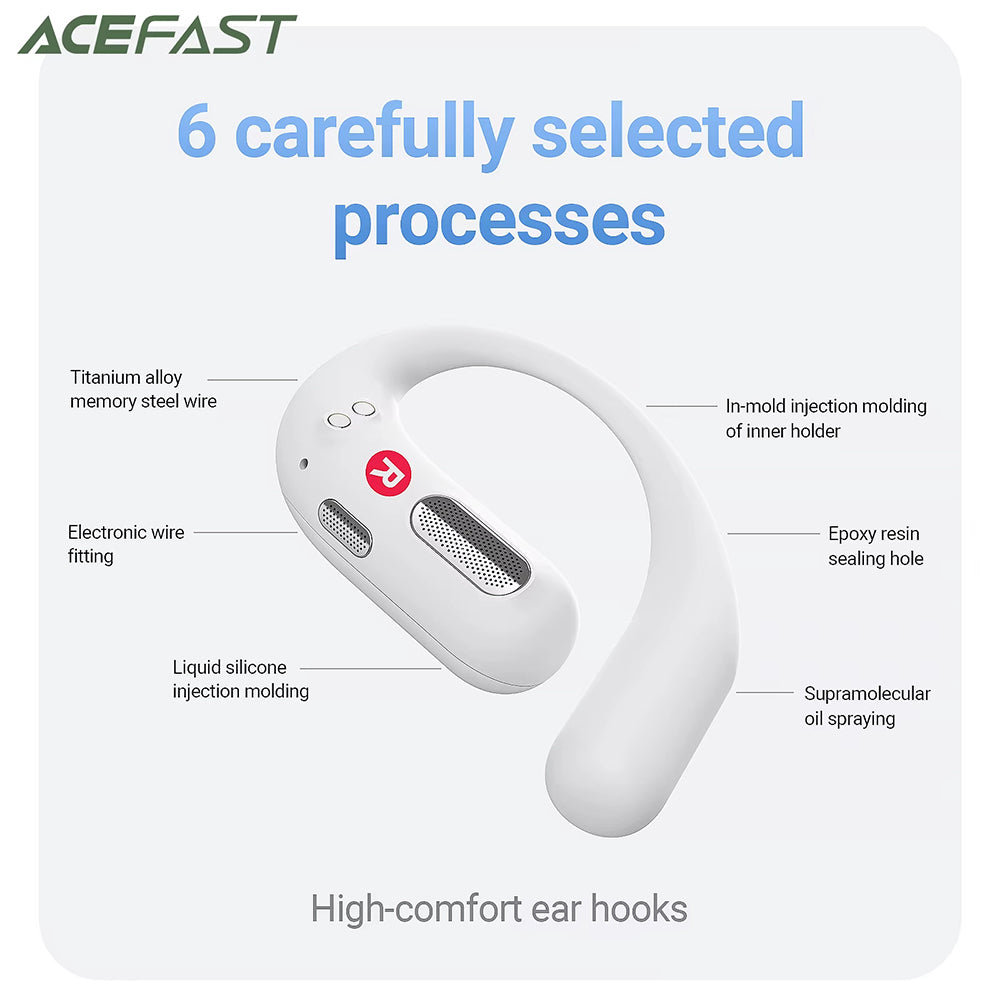 Handsfree Bluetooth Acefast FA002, TWS, Wit