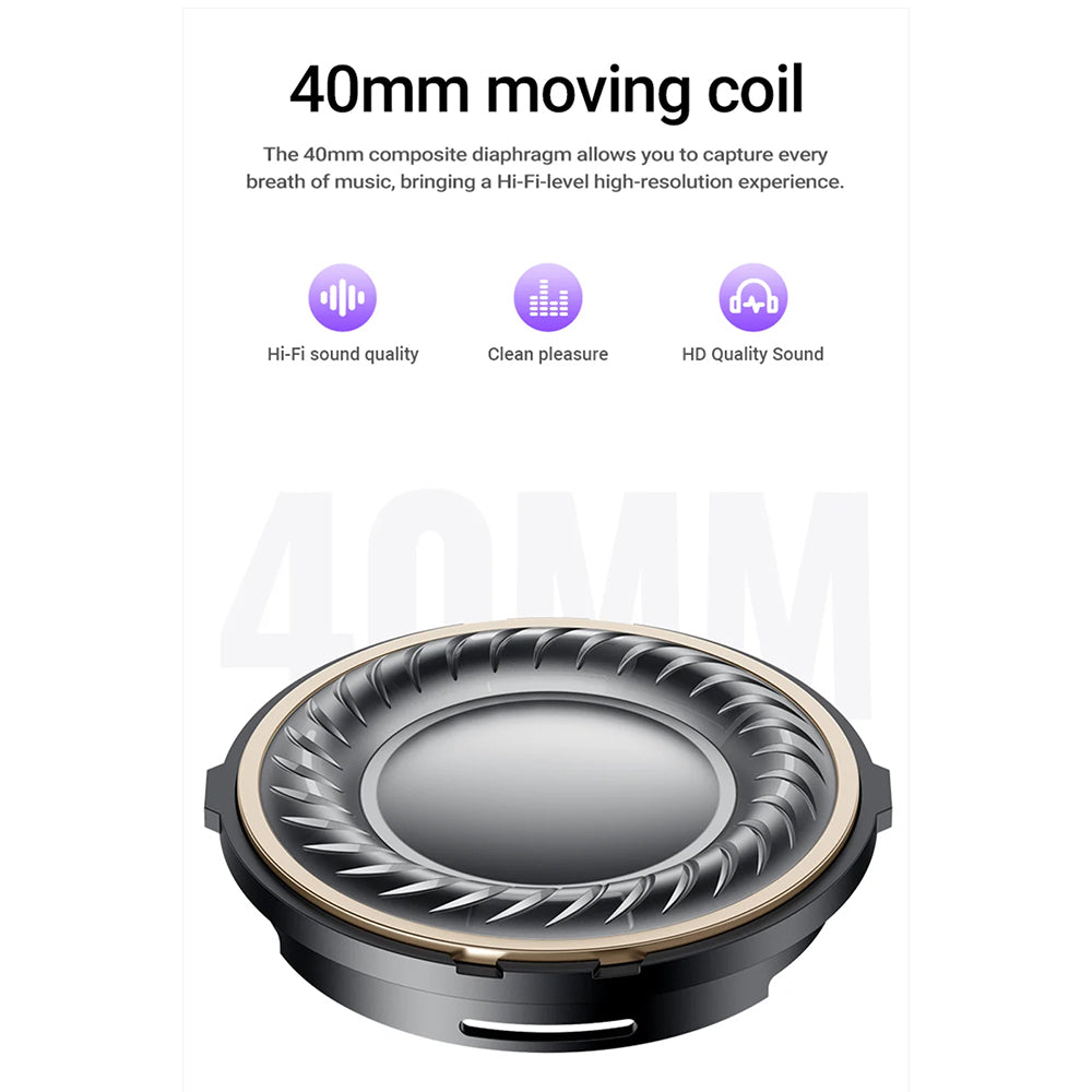 Handsfree Bluetooth Acefast H8, A2DP, ANC, Goud