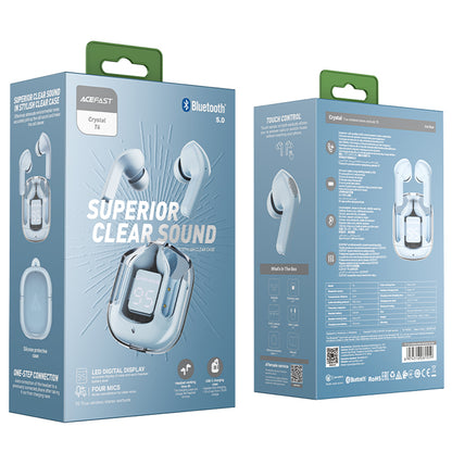 Handsfree Bluetooth Acefast T6, TWS, Blauw