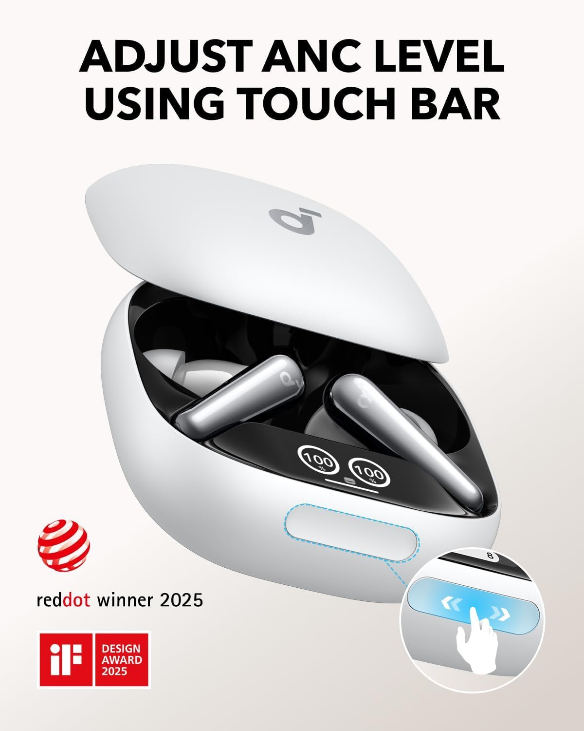 Handsfree Bluetooth Anker Soundcore Liberty 4 Pro, TWS, ANC, Wit A3954G21