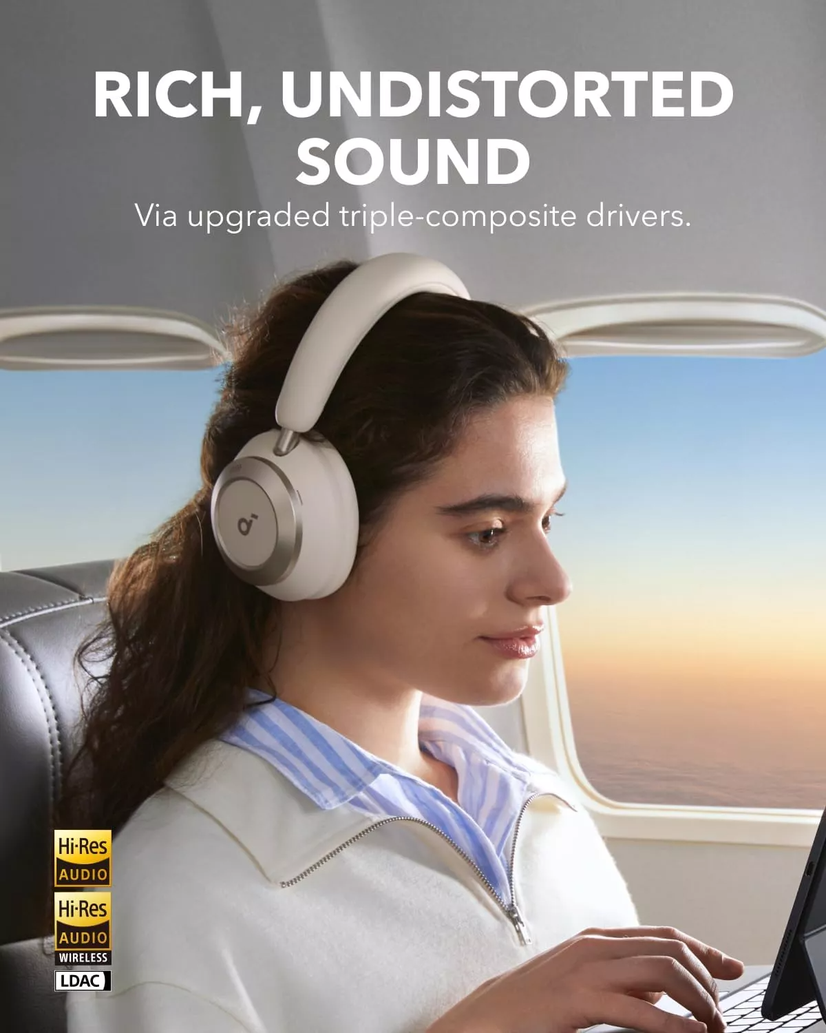 Handsfree Bluetooth Anker Soundcore Space One Pro, A2DP, ANC, Wit A3062G21