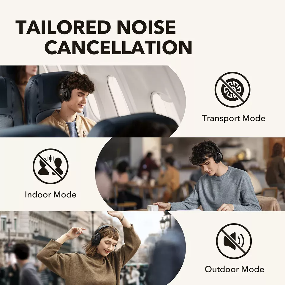 Handsfree Bluetooth Anker SoundCore Q30, A2DP, ANC, Zwart A3028313