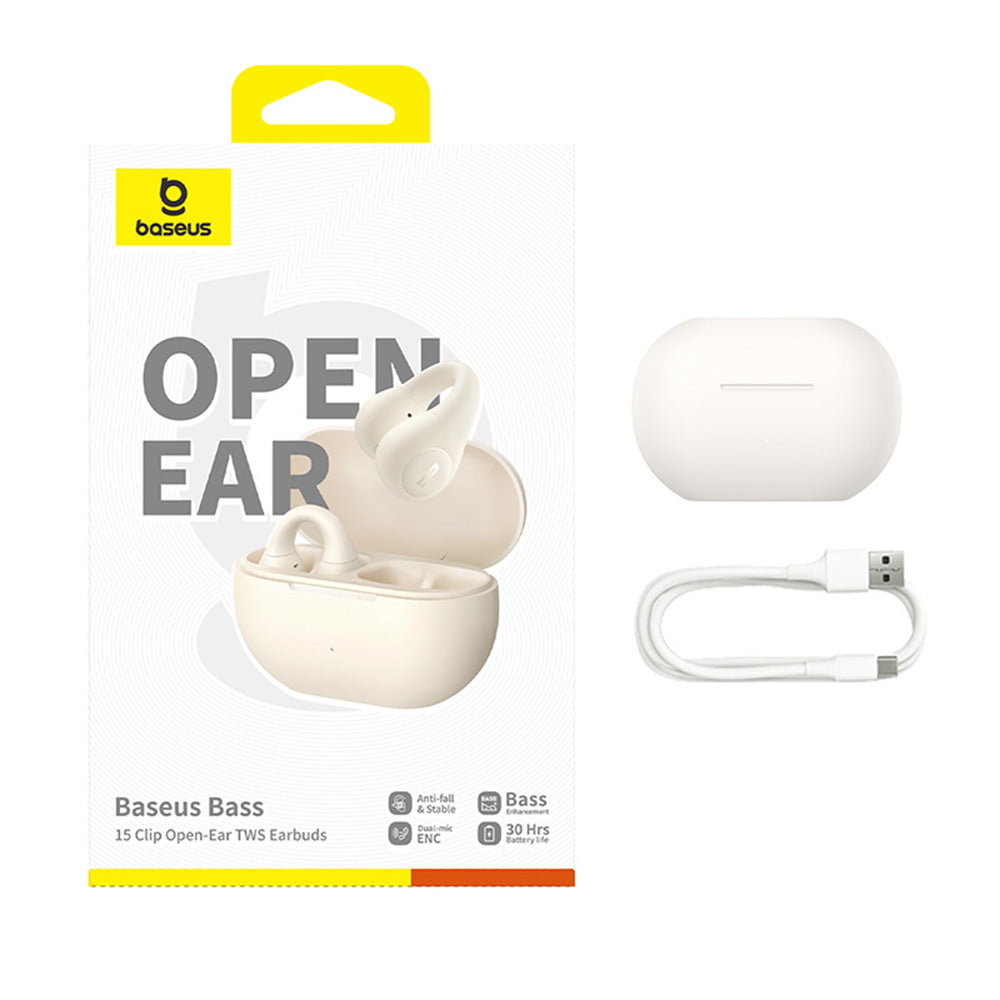 Handsfree Bluetooth Baseus Bass 15 Clip, TWS, Wit A00079500223-00