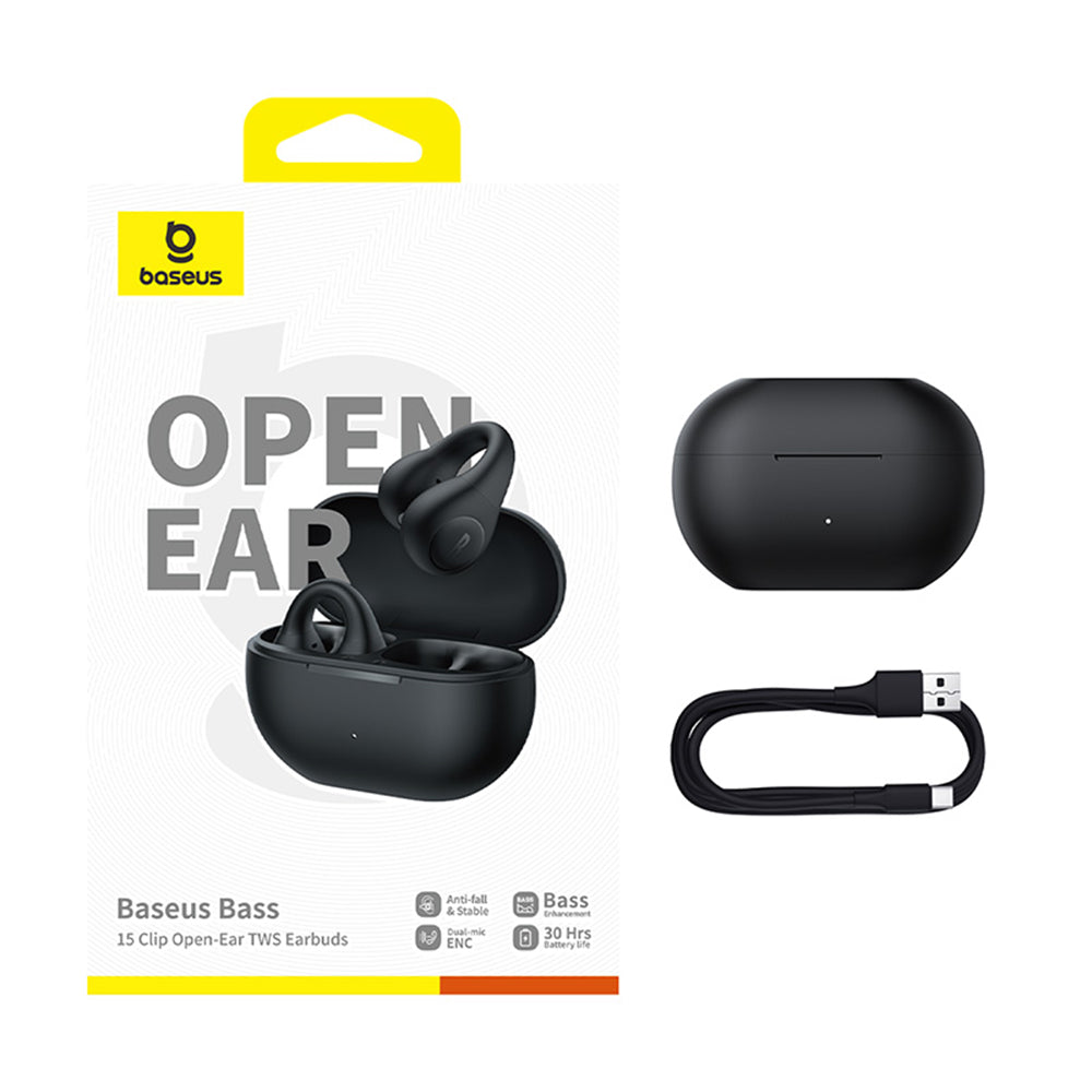 Handsfree Bluetooth Baseus Bass 15 Clip, TWS, Black A00079500113-00