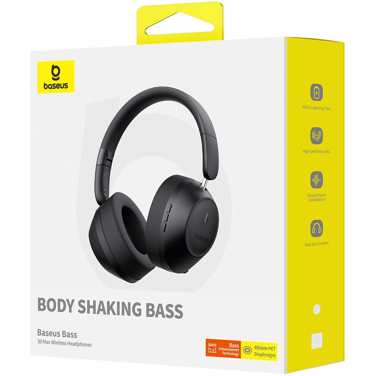 Handsfree Bluetooth Baseus Bass 30 Max, A2DP, Zwart