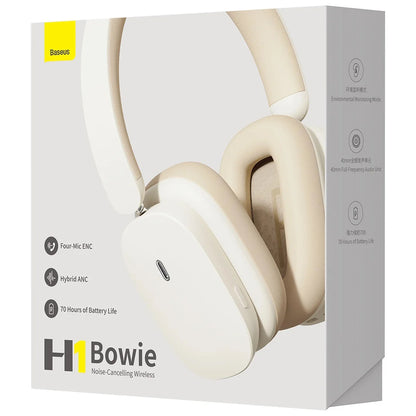 Handsfree Bluetooth Baseus Bowie H1, A2DP, ANC, ANC, Crem