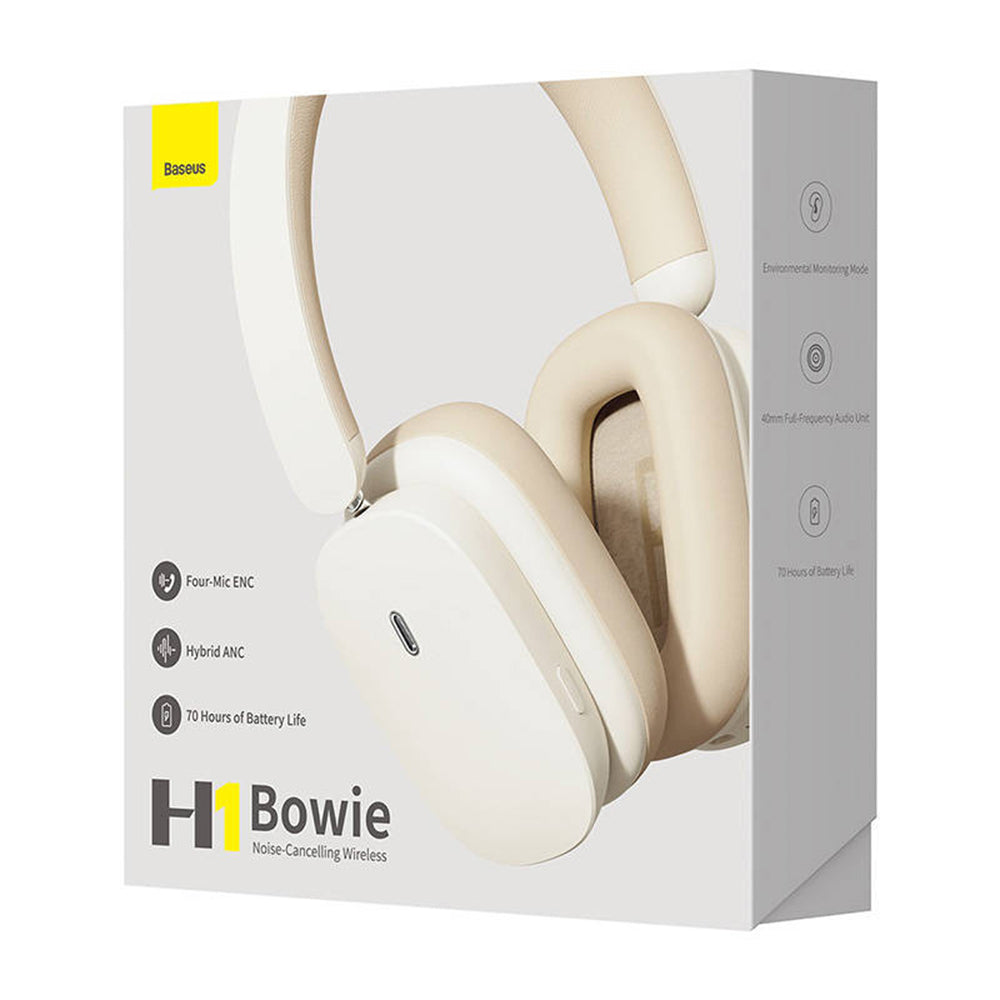 Handsfree Bluetooth Baseus Bowie H1, A2DP, ANC, Crème NGTW230202