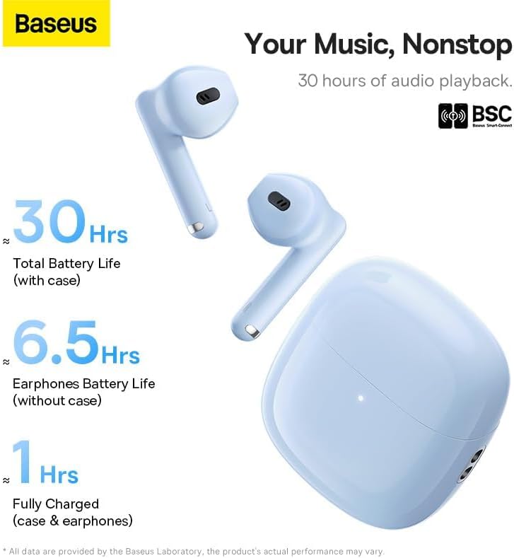 Handsfree Bluetooth Baseus Bowie WX5, TWS, Blauw A00051000313-00