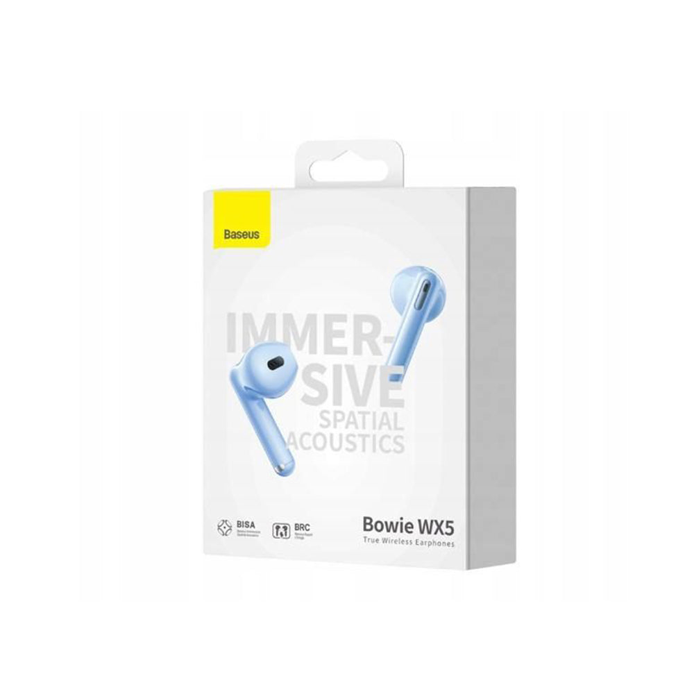 Handsfree Bluetooth Baseus Bowie WX5, TWS, Blauw A00051000313-00