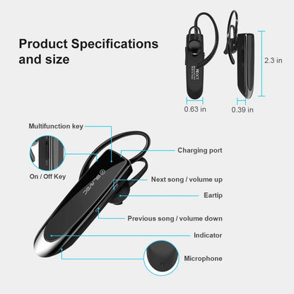 Handsfree Bluetooth Blavec PL55, Multipunt, A2DP, Zwart BHPL5555-B 