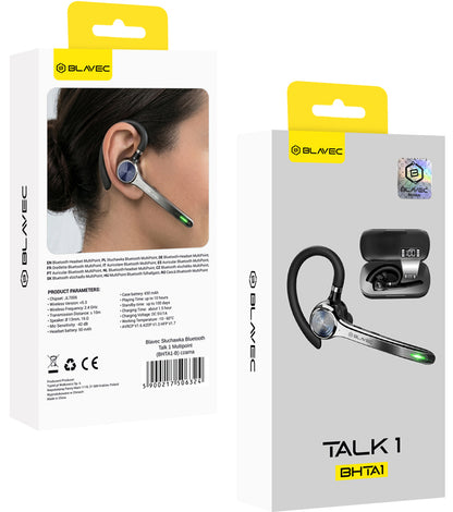 Bluetooth-handsfree Blavec Talk 1, MultiPoint, A2DP, zwart