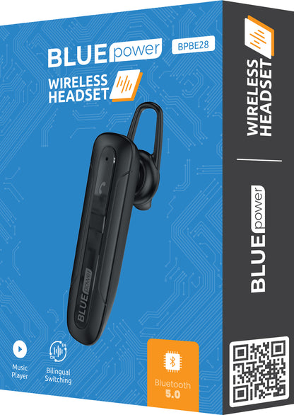 Handsfree Bluetooth Blue Power BPBE28, A2DP, Zwart 