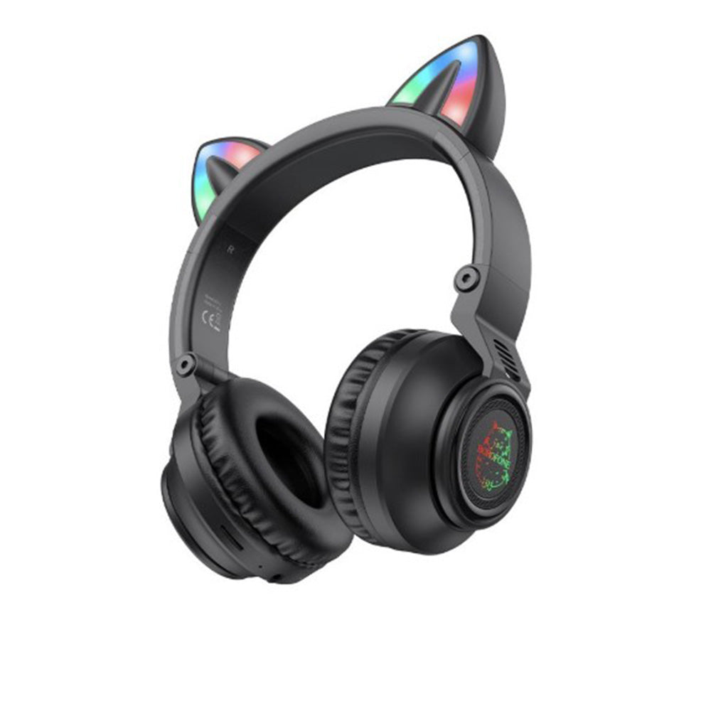 Handsfree Bluetooth Borofone BO18 Cat Ear, A2DP, Zwart