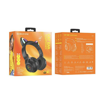 Handsfree Bluetooth Borofone BO18 Cat Ear, A2DP, Zwart