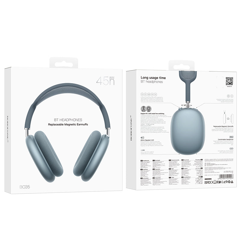 Handsfree Bluetooth Borofone BO35 Adorable, A2DP, Blauw