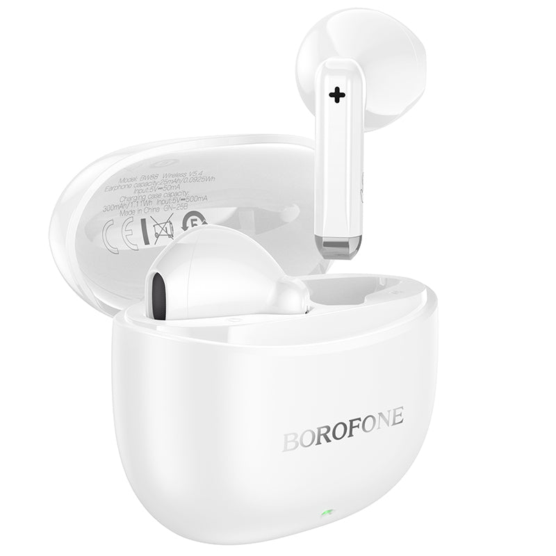 Handsfree Bluetooth Borofone BW88 Deep Rhyme, TWS, Wit