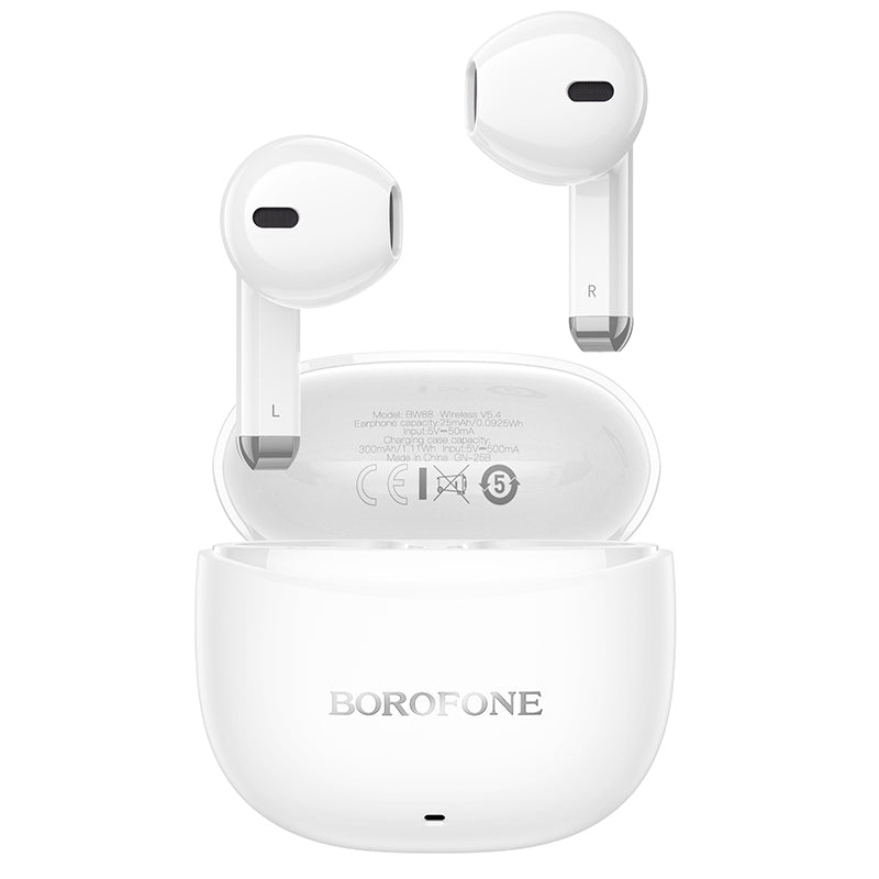 Handsfree Bluetooth Borofone BW88 Deep Rhyme, TWS, Wit