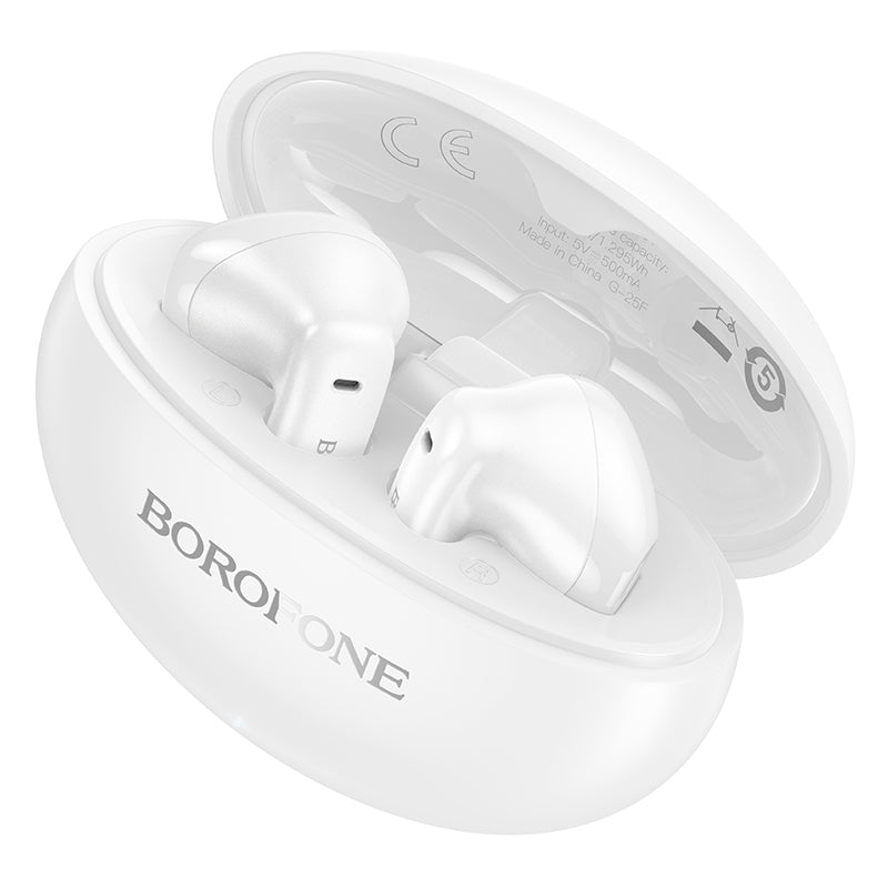 Handsfree Bluetooth Borofone FQ12 Nice, TWS, Wit
