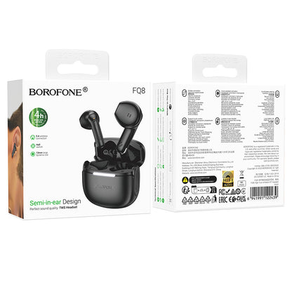 Handsfree Bluetooth Borofone FQ8 High, TWS, Zwart