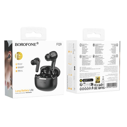 Handsfree Bluetooth Borofone FQ9 Peaceful, TWS, Zwart