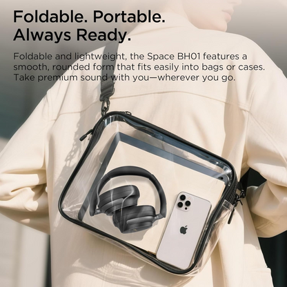 Handsfree Bluetooth Bugani Space BH01, MultiPoint, A2DP, ANC, Zwart