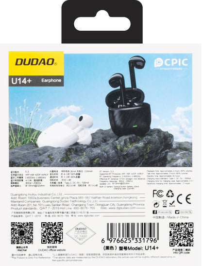 Handsfree Bluetooth Dudao U14+, TWS, Zwart