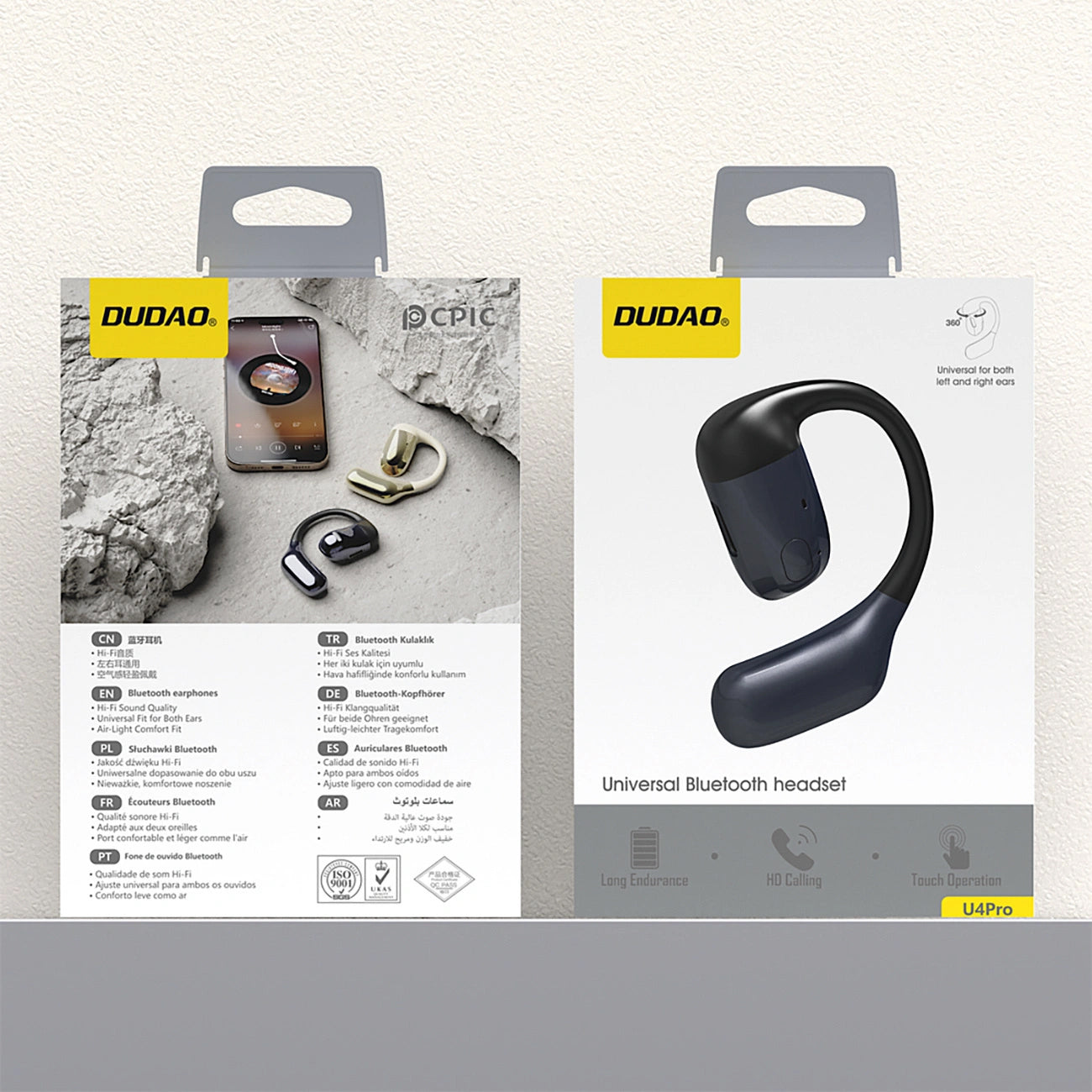 Handsfree Bluetooth Dudao U4Pro, A2DP, Zwart