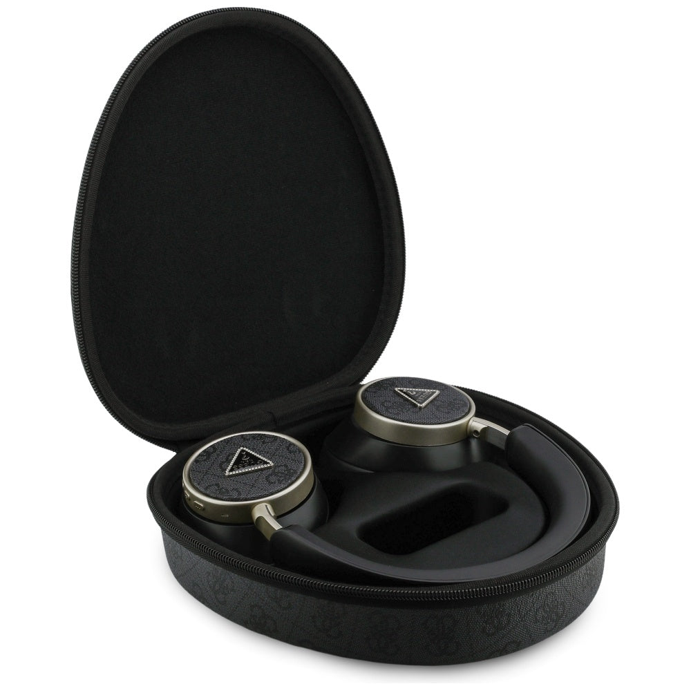 Handsfree Bluetooth Guess 4G Gouden Driehoek Logo, A2DP, Zwart