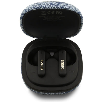 Handsfree Bluetooth Guess 4G Classic Metal Logo, TWS, Blauw