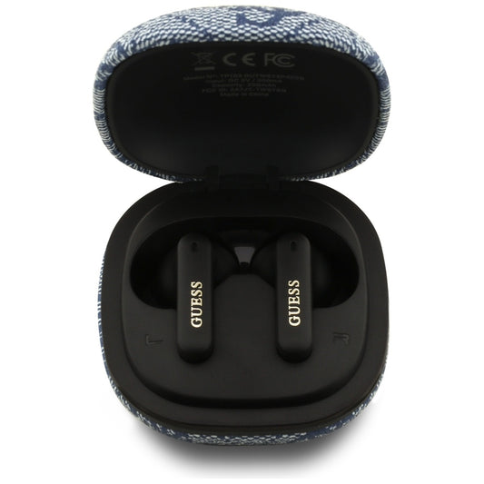Handsfree Bluetooth Guess 4G Classic Metal Logo, TWS, Blauw