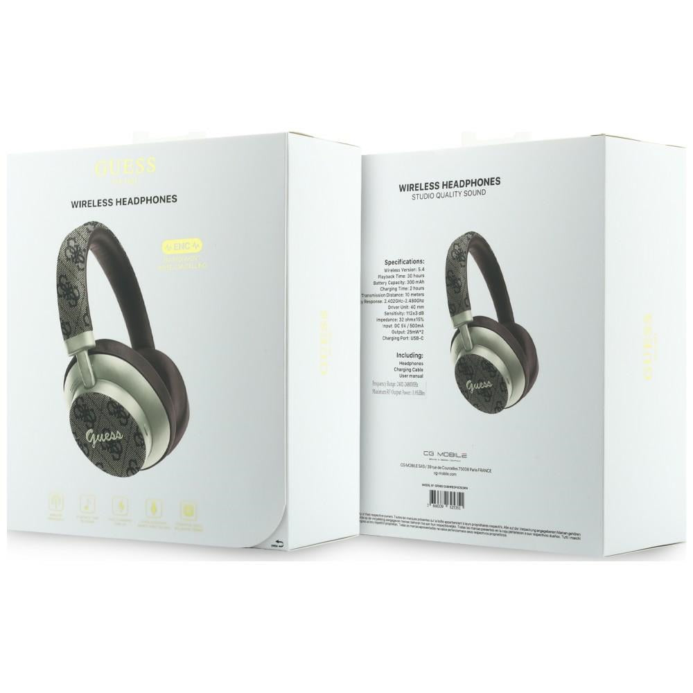 Handsfree Bluetooth Guess 4G Goud Script Metaal, A2DP, Bruin