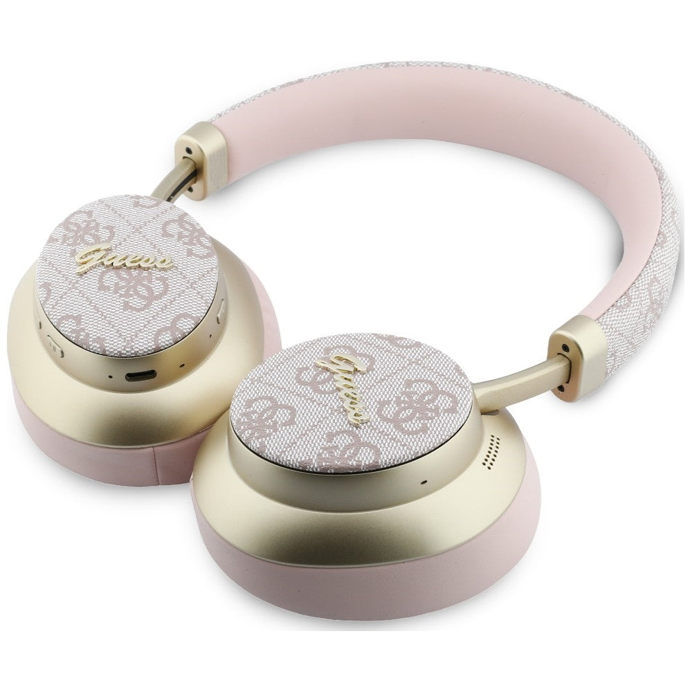 Handsfree Bluetooth Guess 4G Gold Script Metaal, A2DP, Roze