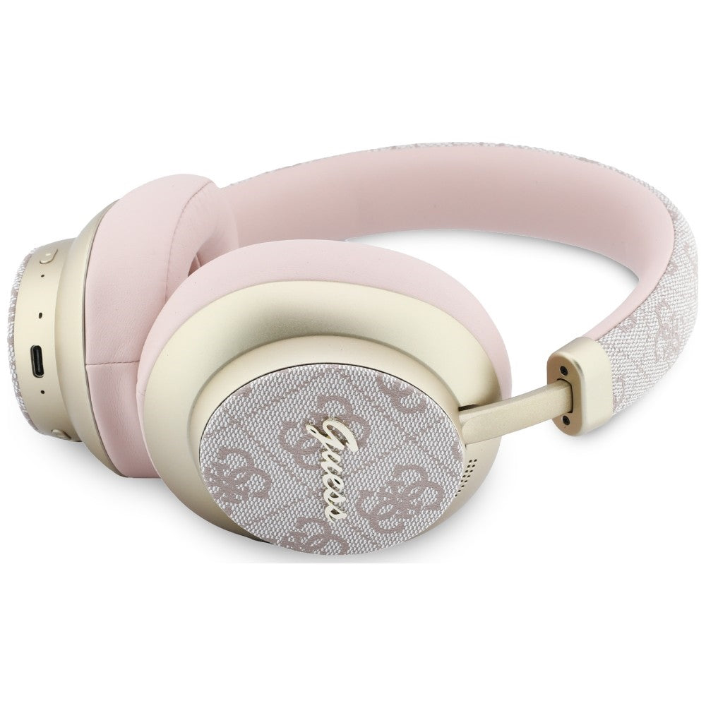 Handsfree Bluetooth Guess 4G Gold Script Metaal, A2DP, Roze