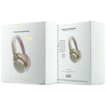 Handsfree Bluetooth Guess 4G Gold Script Metaal, A2DP, Roze