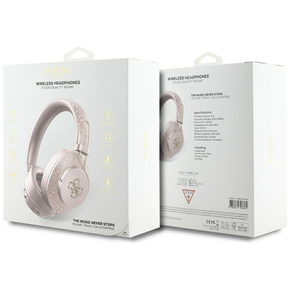 Handsfree Bluetooth Guess 4G Metal Logo, A2DP, Pink