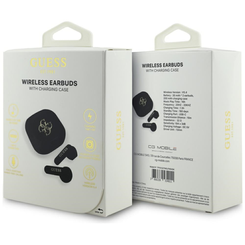 Handsfree Bluetooth Guess 4G Metal Logo, TWS, Wit
