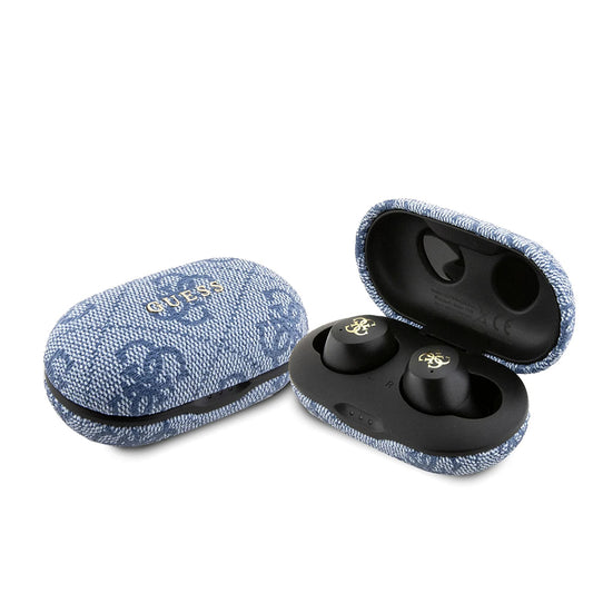 Handsfree Bluetooth Guess 4G Metal, TWS, Blauw