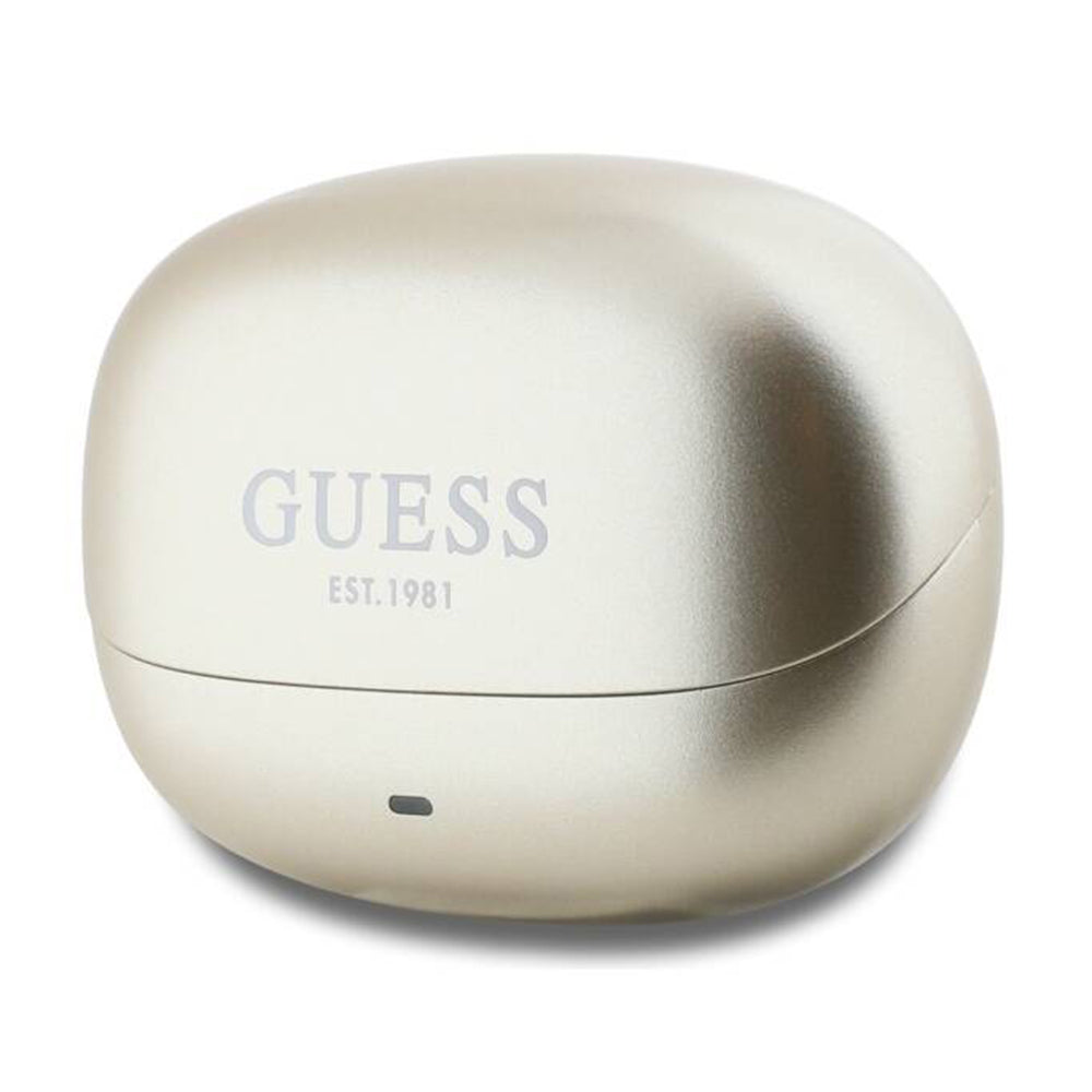 Handsfree Bluetooth Guess Capsule met bedrukt logo, TWS, ANC, Goud