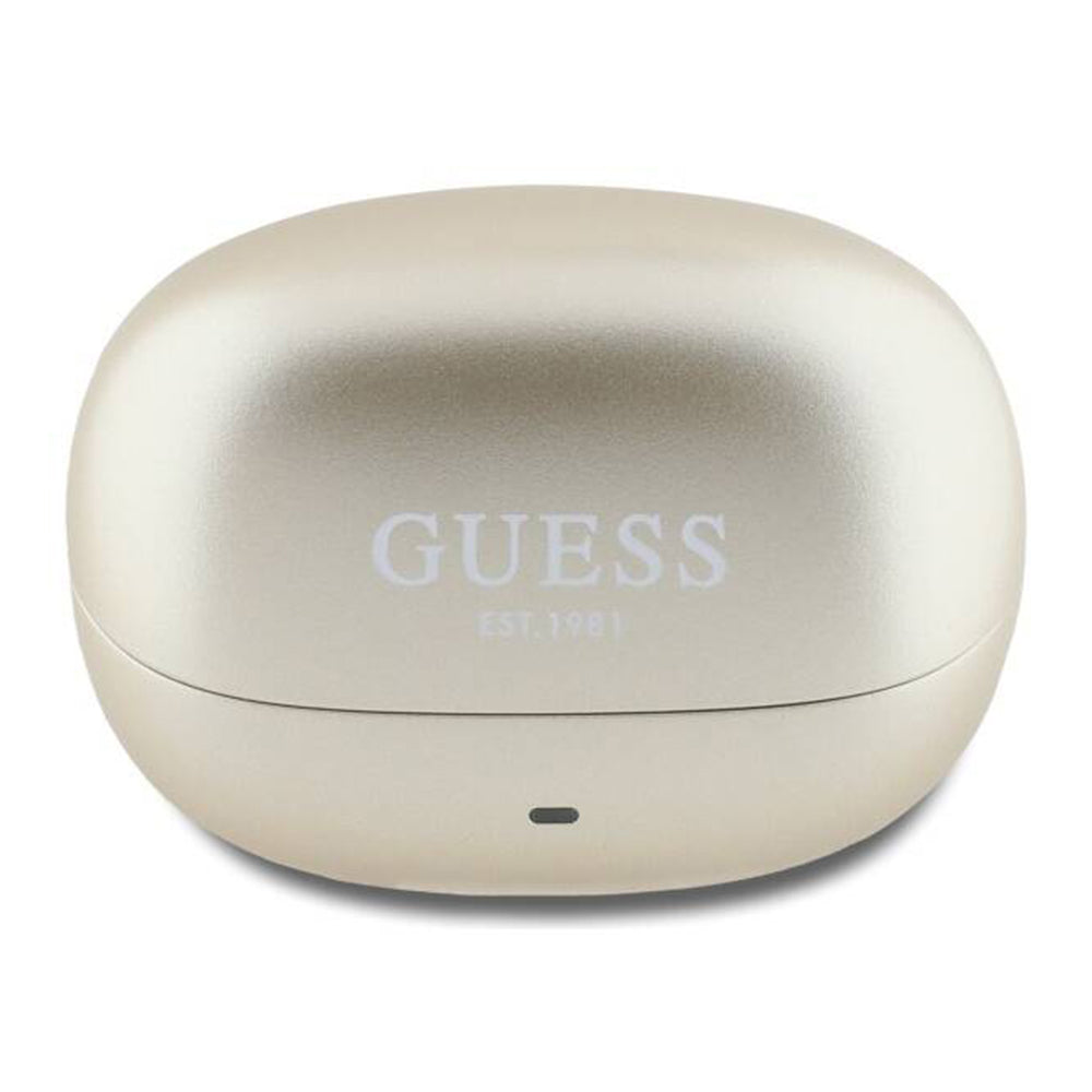 Handsfree Bluetooth Guess Capsule met bedrukt logo, TWS, ANC, Goud
