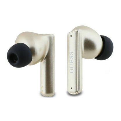 Handsfree Bluetooth Guess Capsule met bedrukt logo, TWS, ANC, Goud