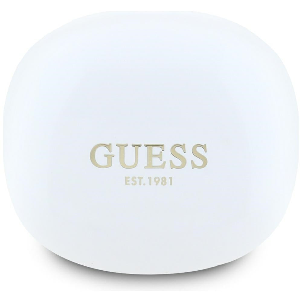 Handsfree Bluetooth Guess Flat Classic Logo Electroplated, TWS, Wit