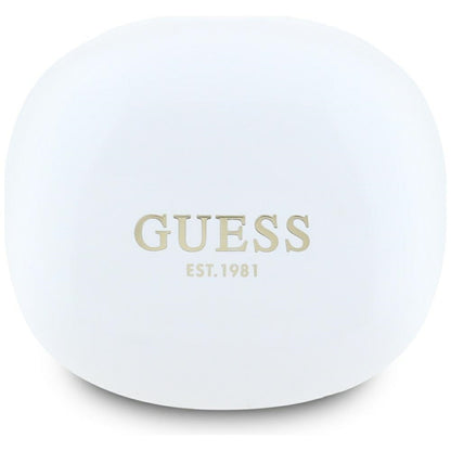 Handsfree Bluetooth Guess Flat Classic Logo Electroplated, TWS, Wit